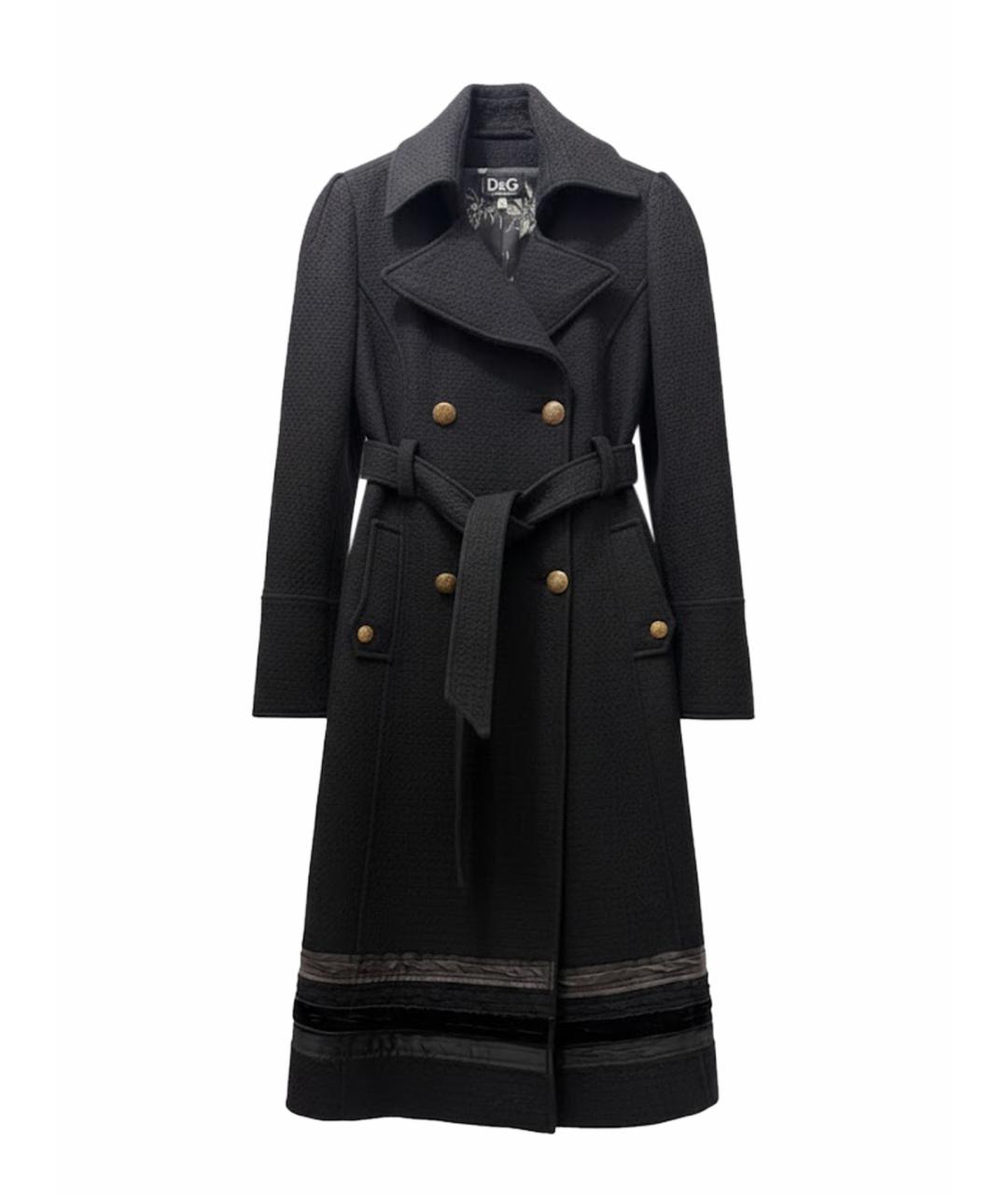 DOLCE&GABBANA Черное шерстяное пальто, фото 1