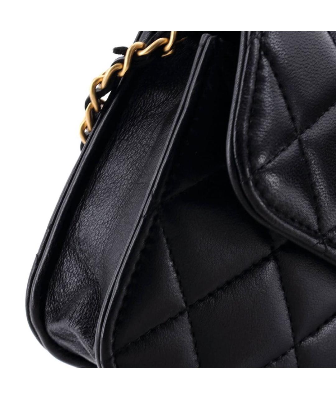 CHANEL Черная кожаная сумка через плечо, фото 6