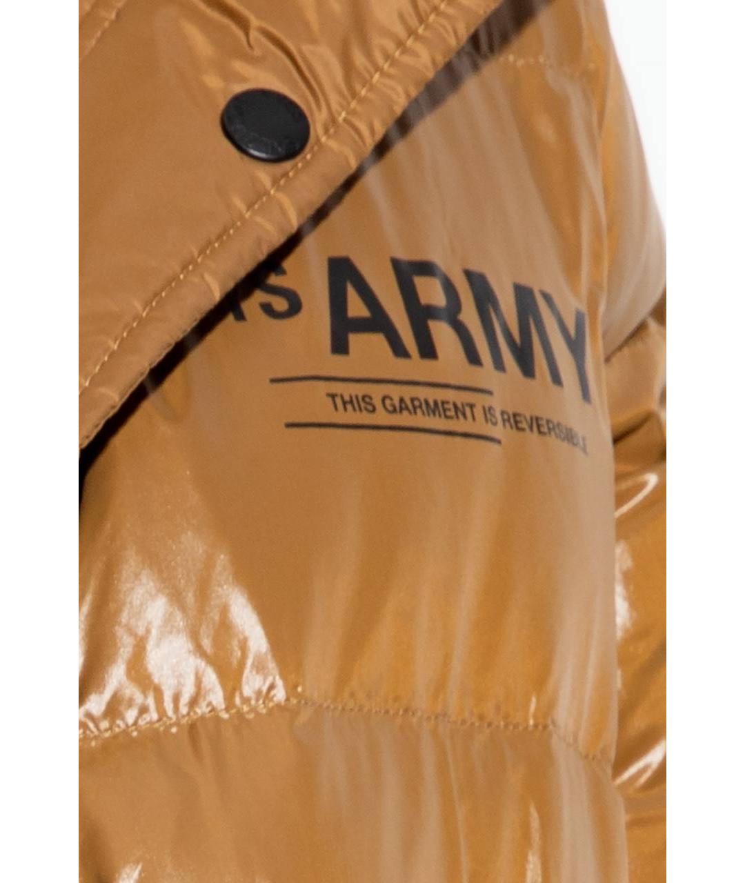 ARMY YVES SALOMON Коричневый полиэстеровый пуховик, фото 5