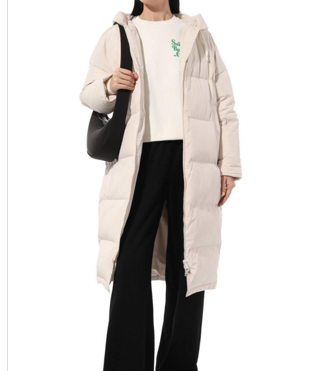 ARMY YVES SALOMON Белый полиэстеровый пуховик, фото 3