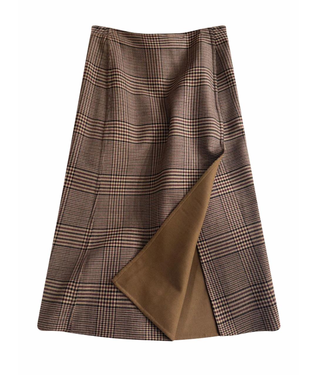 LORO PIANA Коричневая юбка миди, фото 1