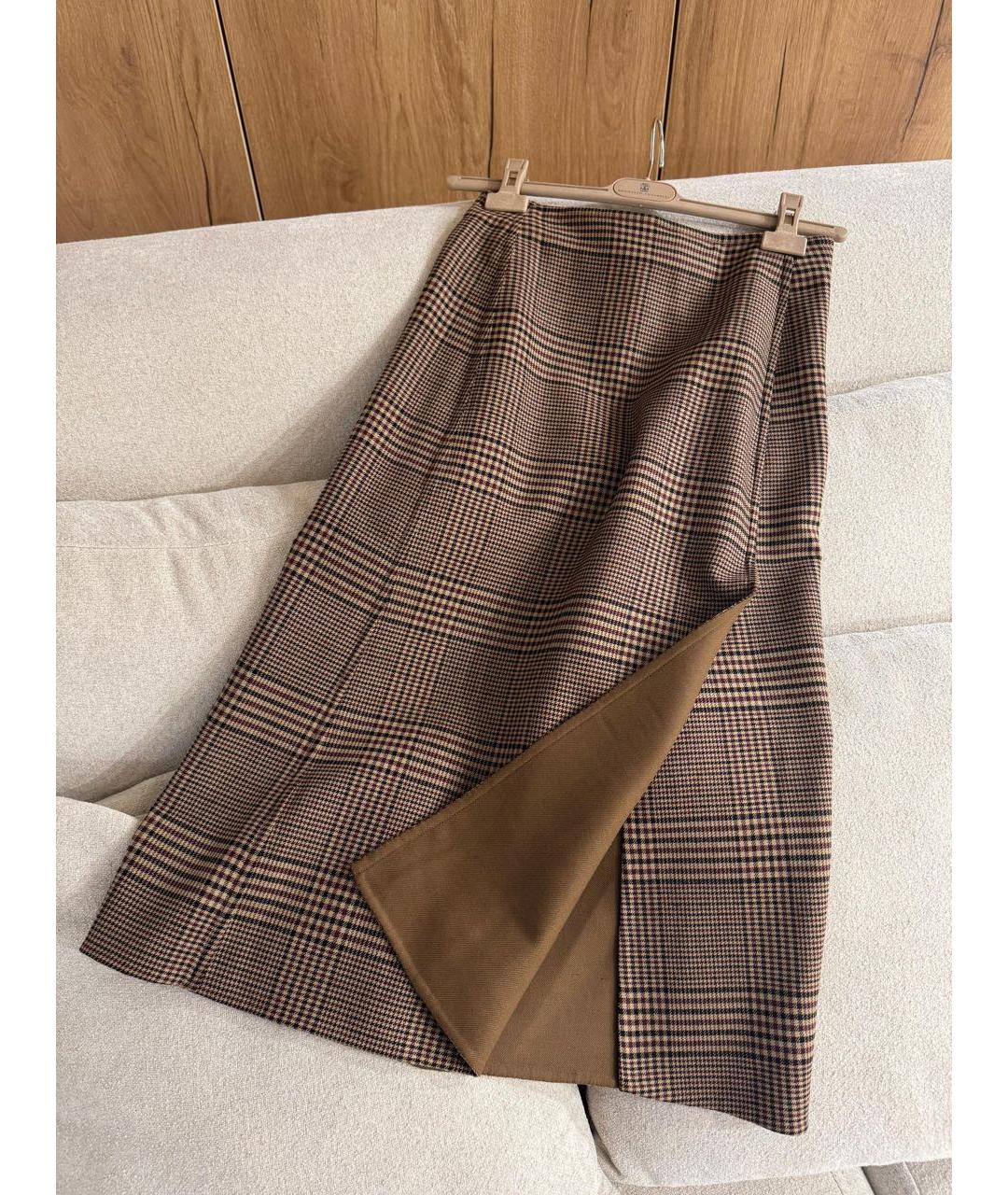 LORO PIANA Коричневая юбка миди, фото 3