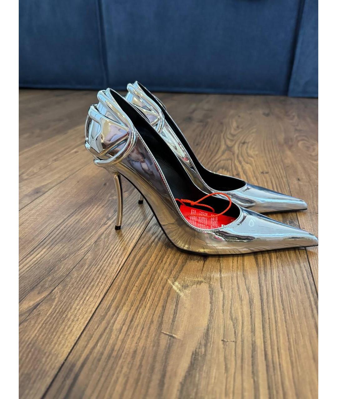 DIESEL Серебряные кожаные туфли, фото 2