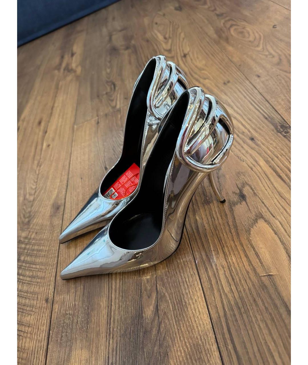 DIESEL Серебряные кожаные туфли, фото 4