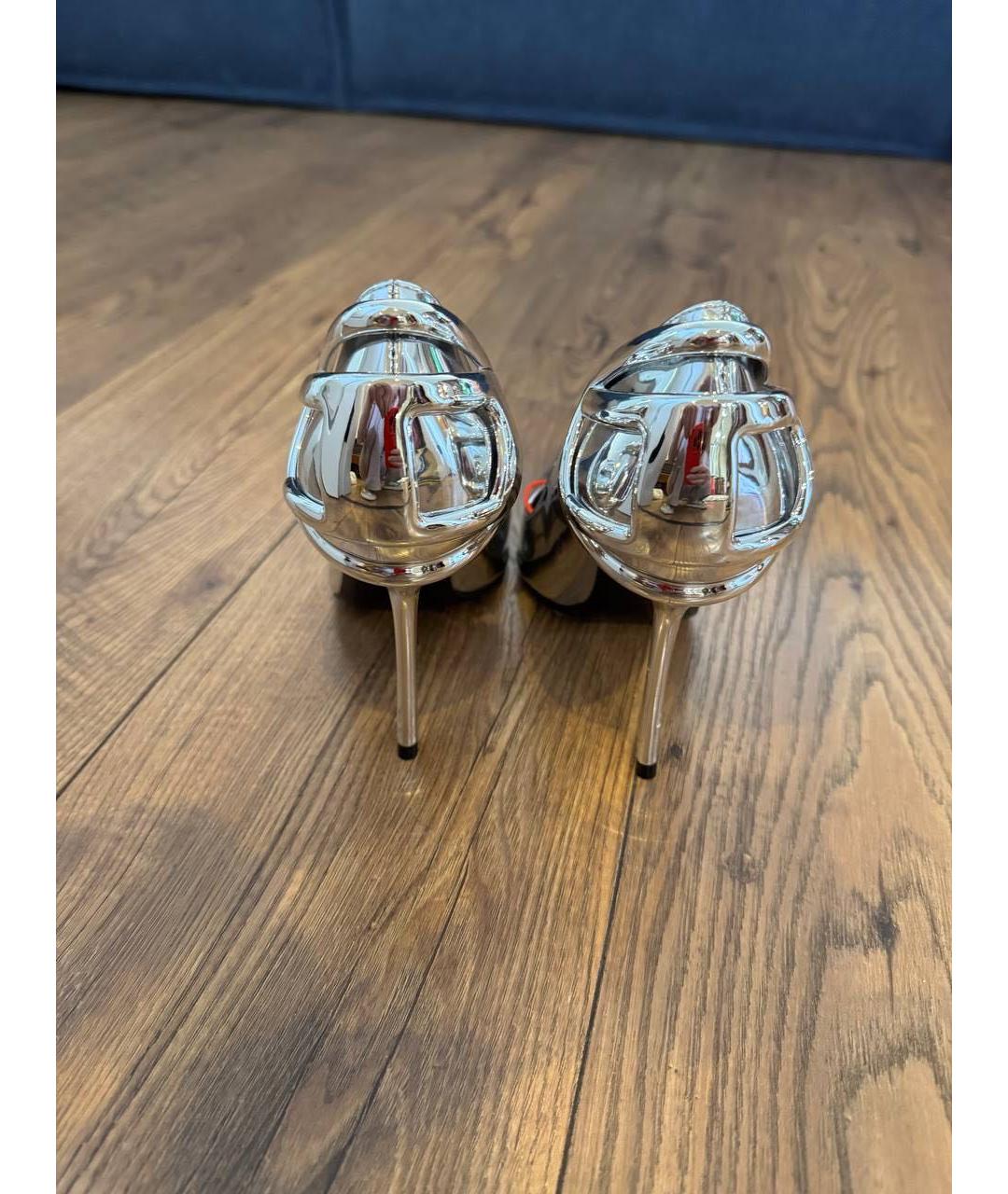 DIESEL Серебряные кожаные туфли, фото 5