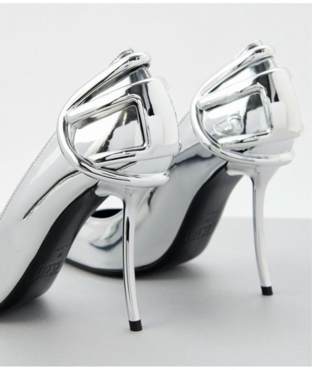 DIESEL Серебряные кожаные туфли, фото 3