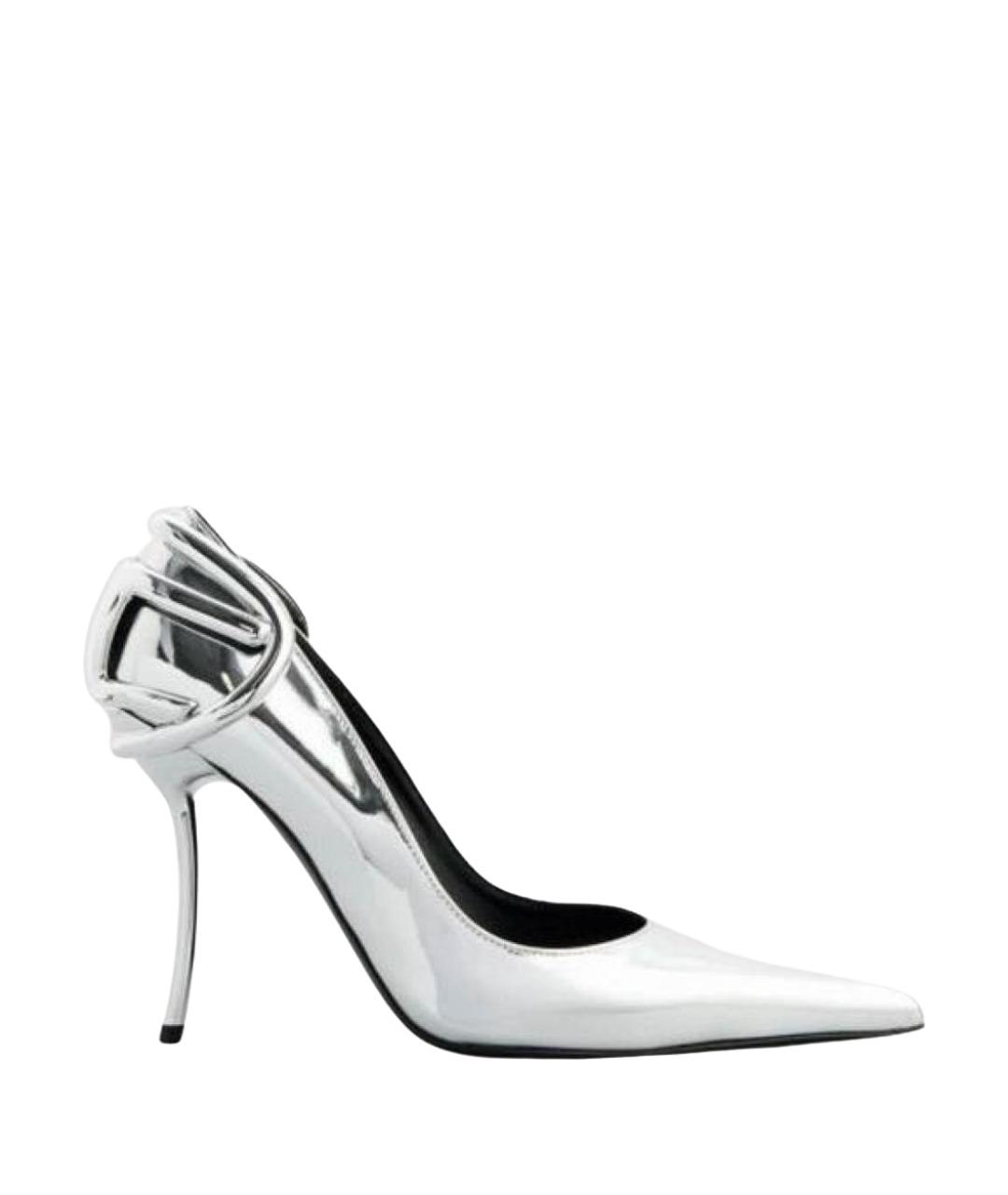 DIESEL Серебряные кожаные туфли, фото 1