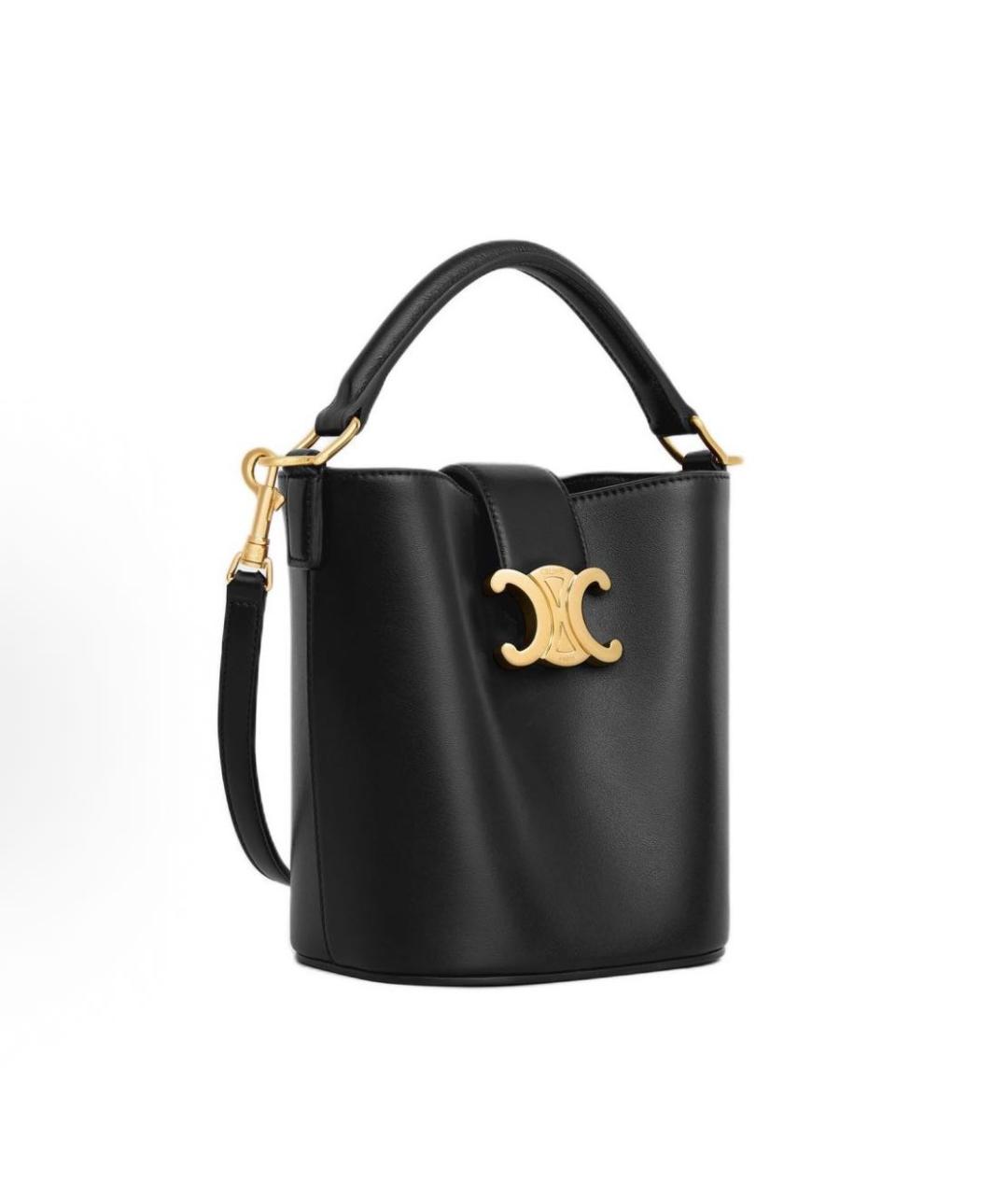 CELINE Черная кожаная сумка с короткими ручками, фото 2