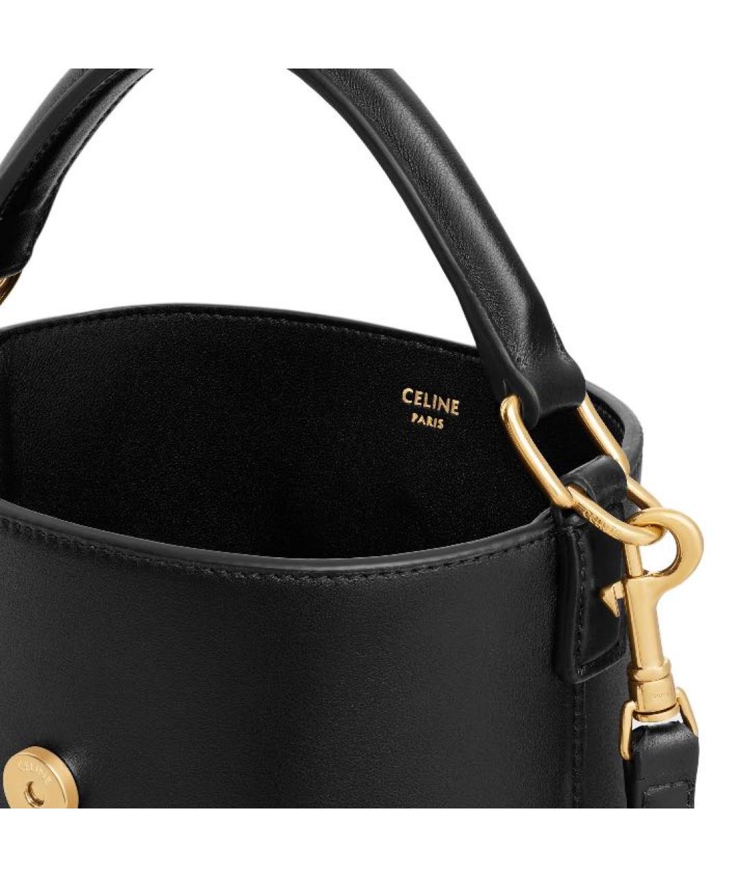 CELINE Черная кожаная сумка с короткими ручками, фото 4