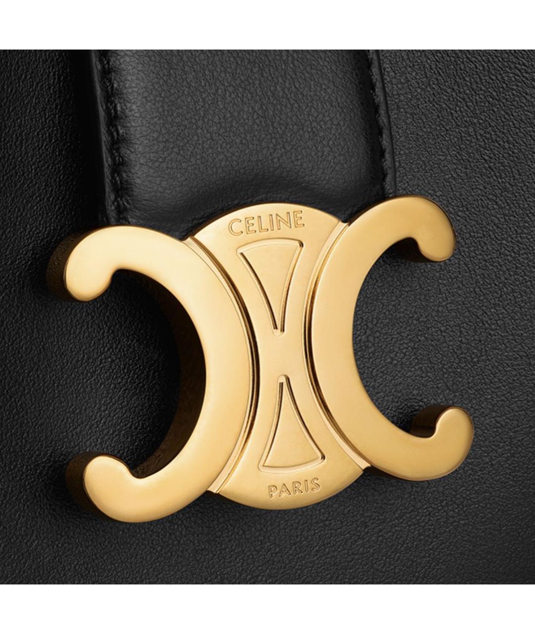 CELINE Черная кожаная сумка с короткими ручками, фото 5
