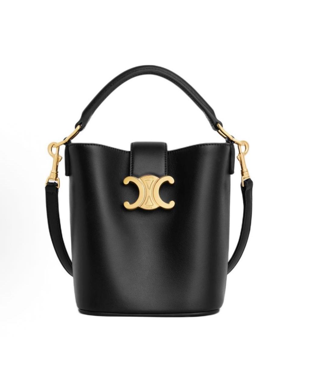 CELINE Черная кожаная сумка с короткими ручками, фото 9