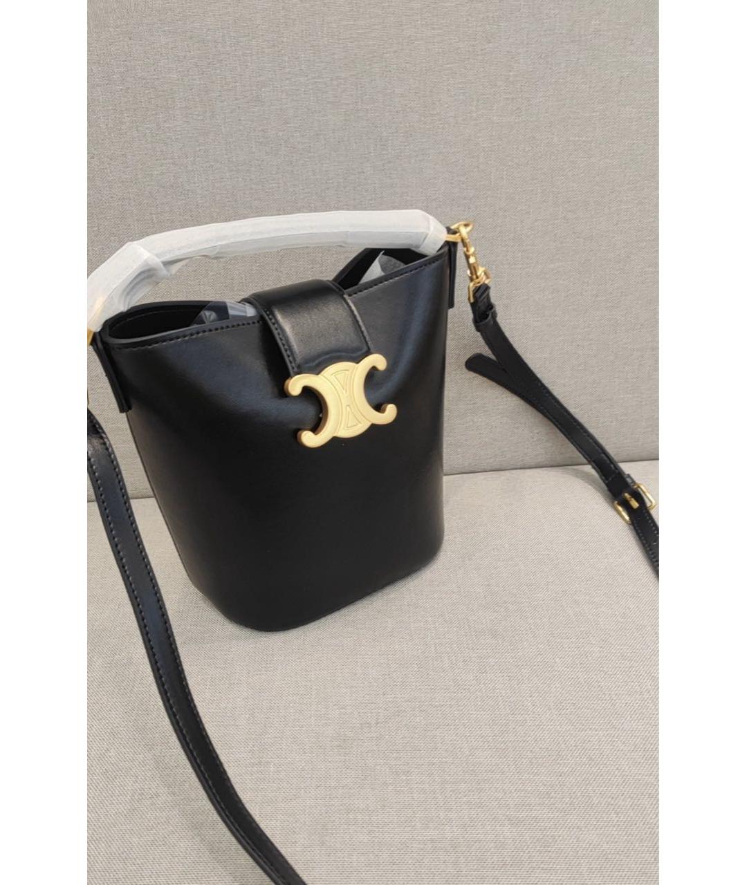 CELINE Черная кожаная сумка с короткими ручками, фото 6