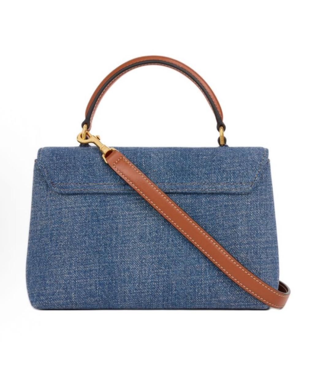 CELINE Синяя деним сумка с короткими ручками, фото 3