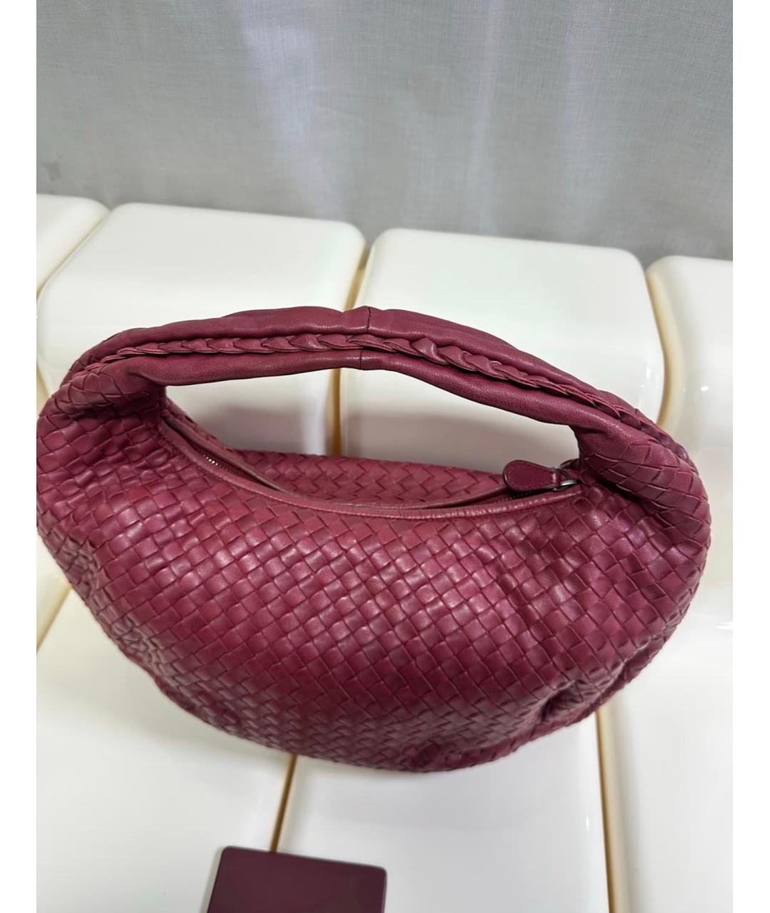 BOTTEGA VENETA Бордовая кожаная сумка с короткими ручками, фото 4
