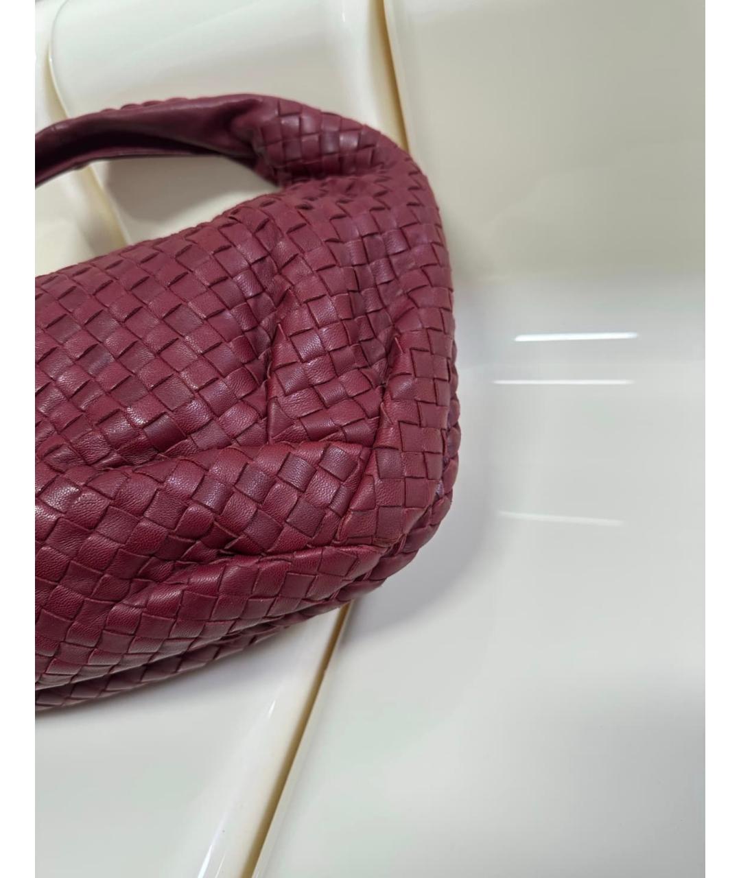 BOTTEGA VENETA Бордовая кожаная сумка с короткими ручками, фото 3