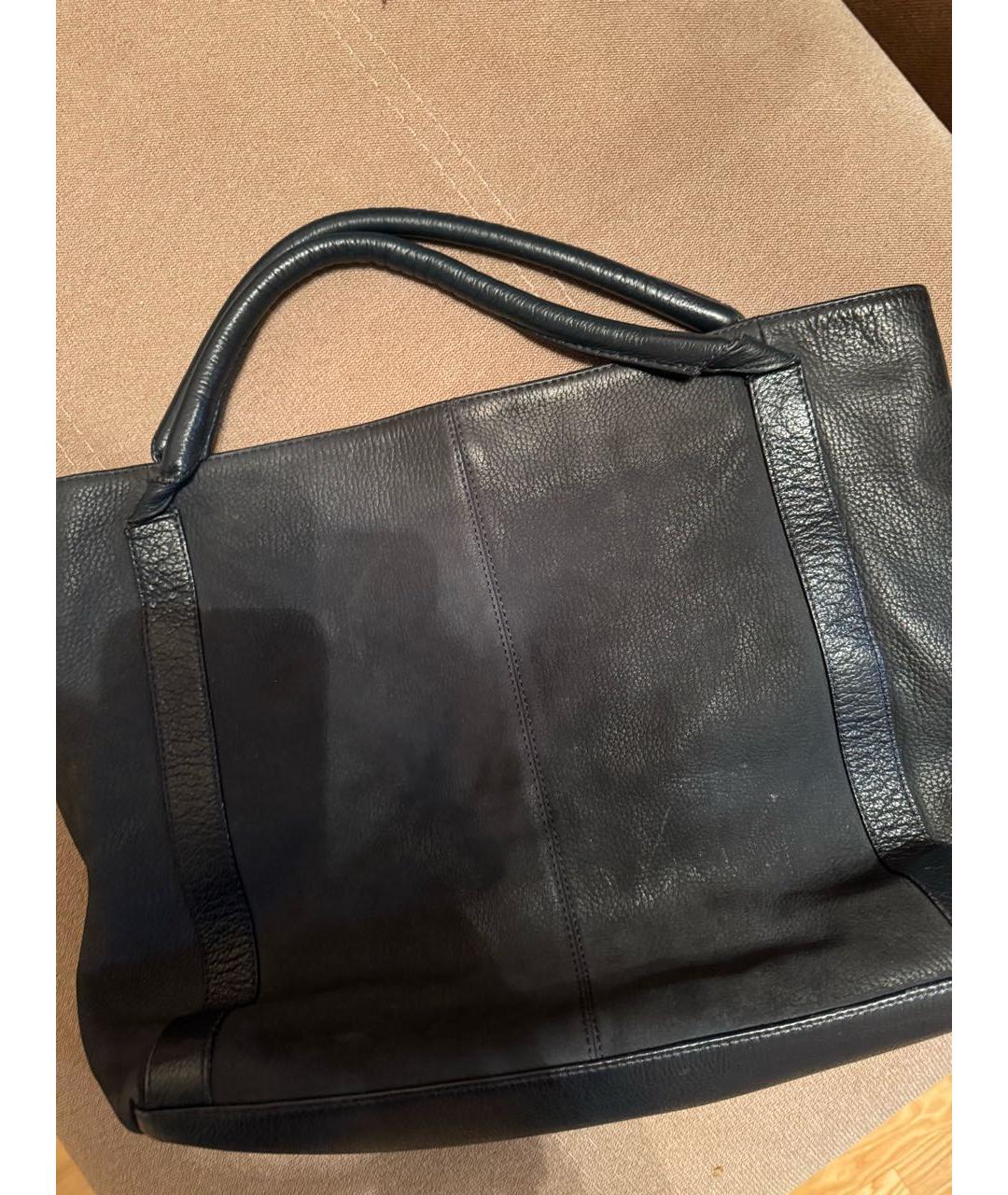 SEE BY CHLOE Темно-синяя кожаная сумка тоут, фото 3