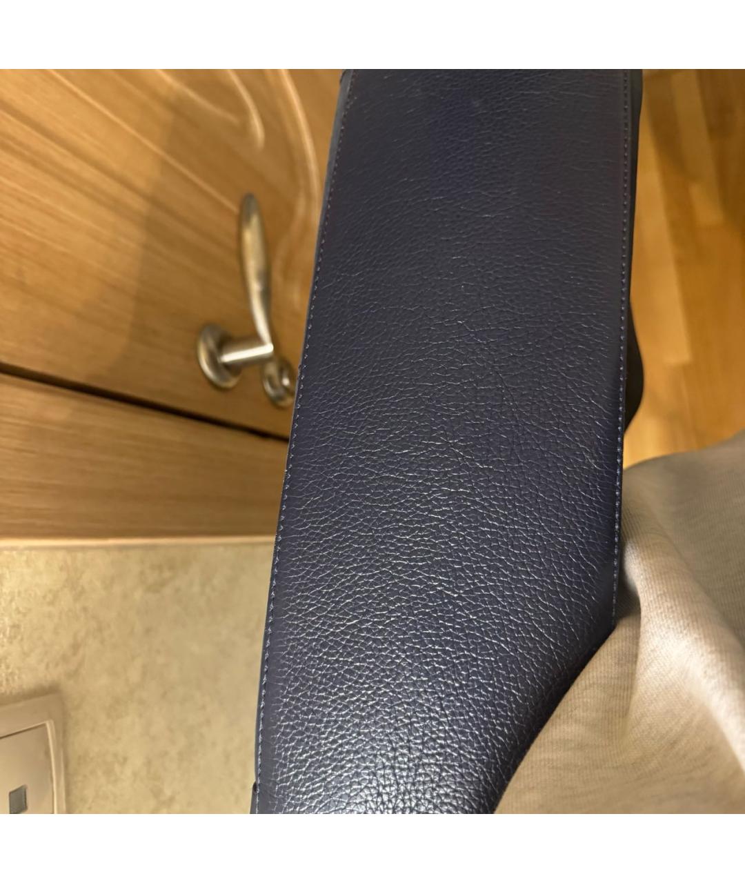 SEE BY CHLOE Темно-синяя кожаная сумка тоут, фото 6