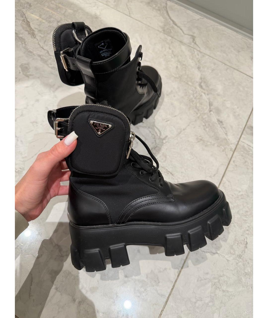 PRADA Черные кожаные ботинки, фото 6