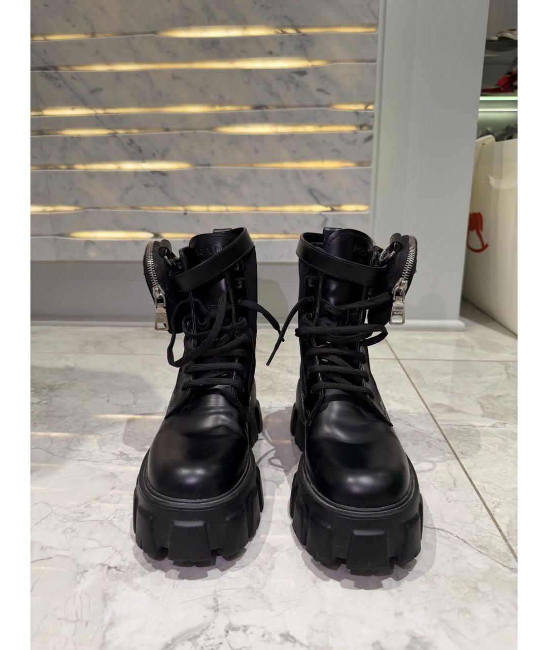 PRADA Черные кожаные ботинки, фото 2