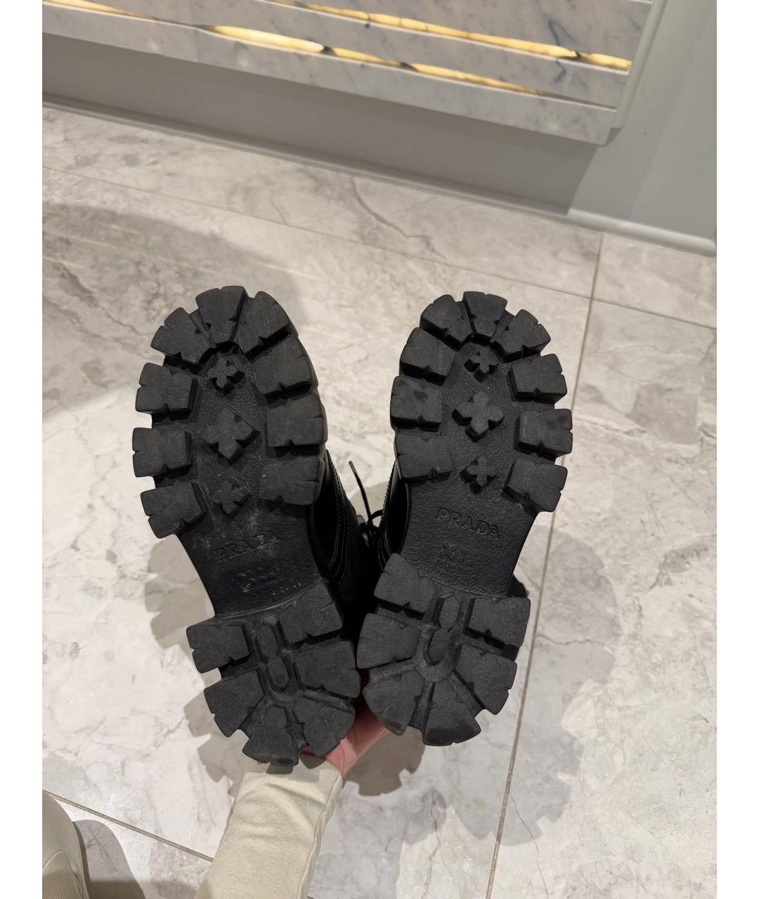 PRADA Черные кожаные ботинки, фото 5
