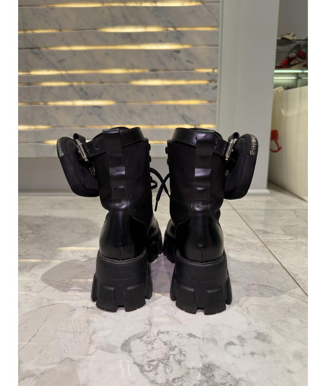 PRADA Черные кожаные ботинки, фото 3