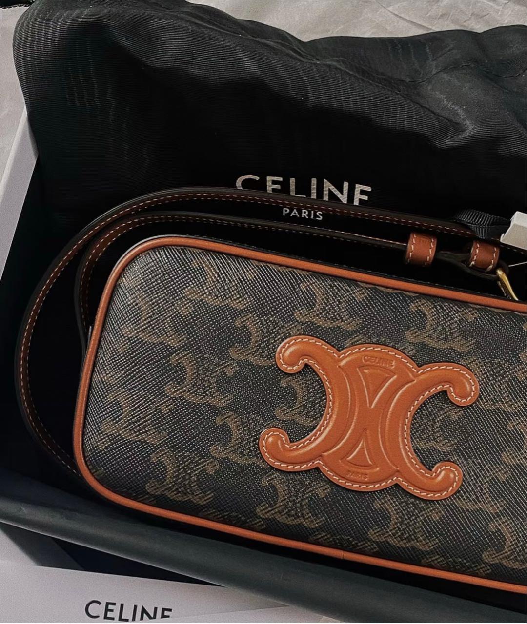 CELINE Коричневая сумка через плечо, фото 7