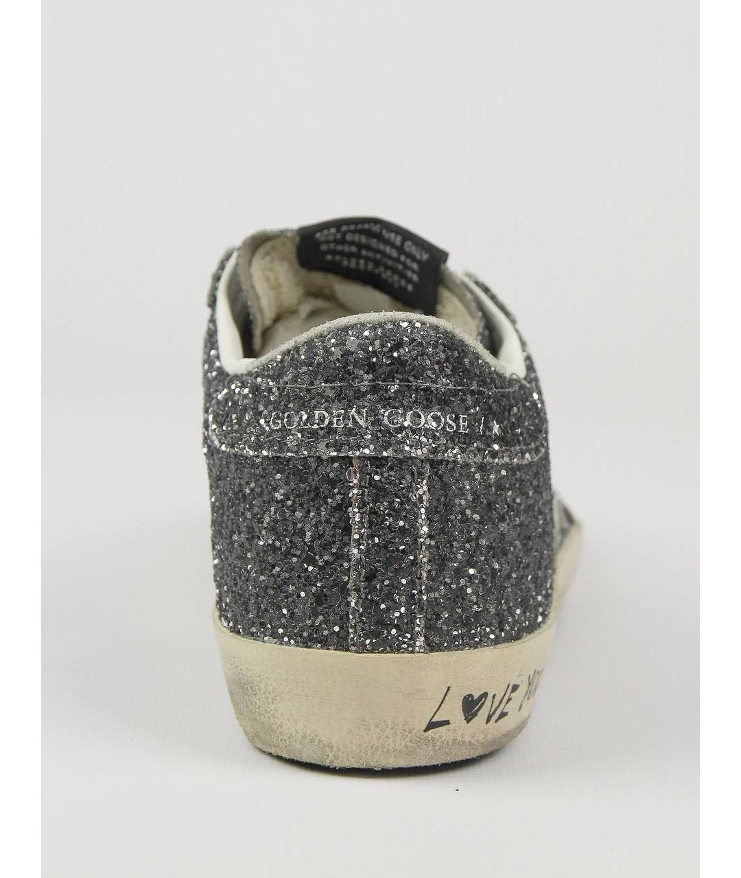 GOLDEN GOOSE DELUXE BRAND Серебряные кожаные кеды, фото 4