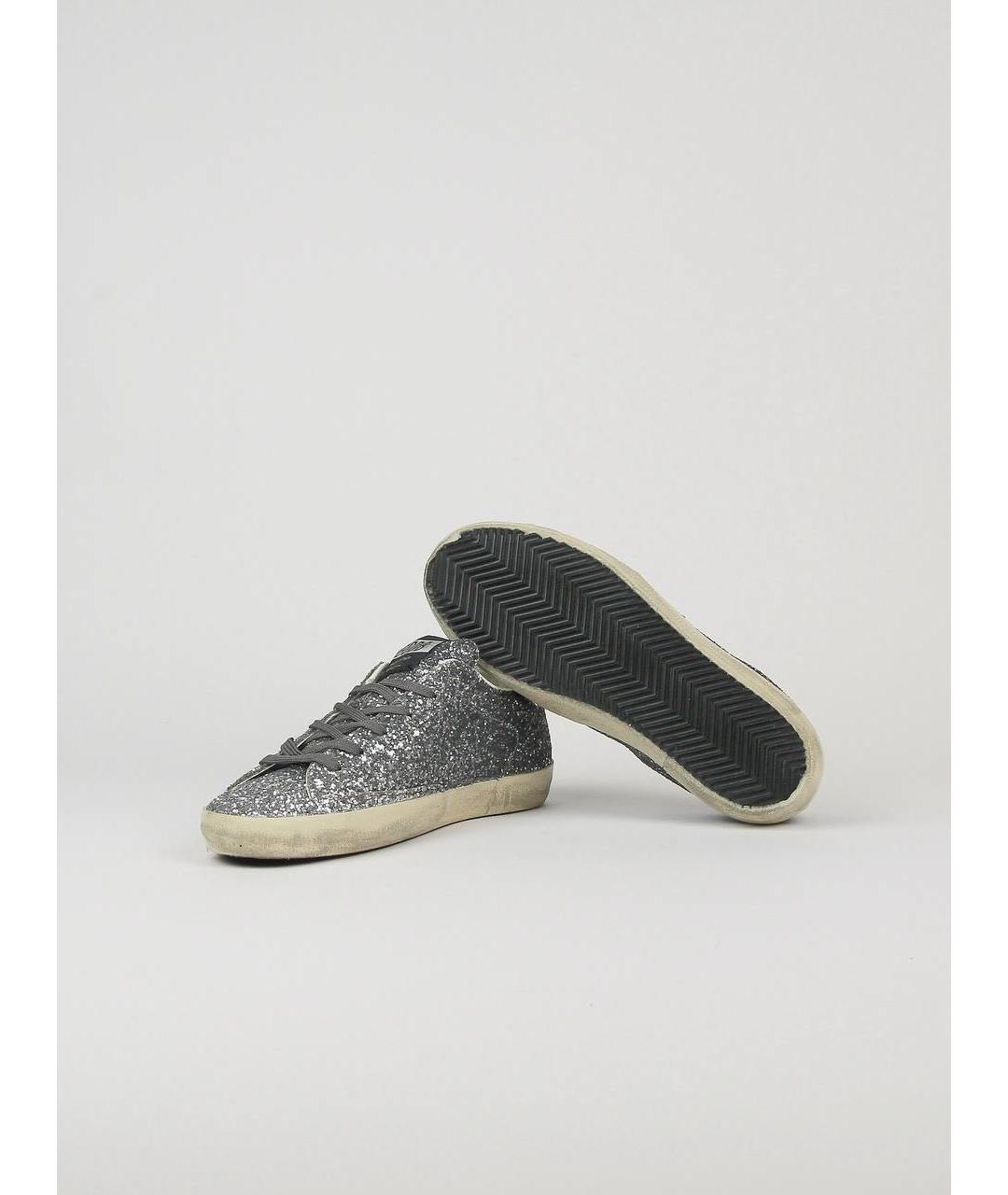 GOLDEN GOOSE DELUXE BRAND Серебряные кожаные кеды, фото 3