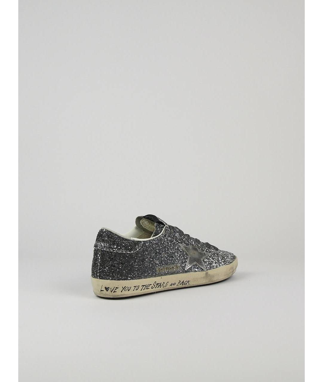 GOLDEN GOOSE DELUXE BRAND Серебряные кожаные кеды, фото 2