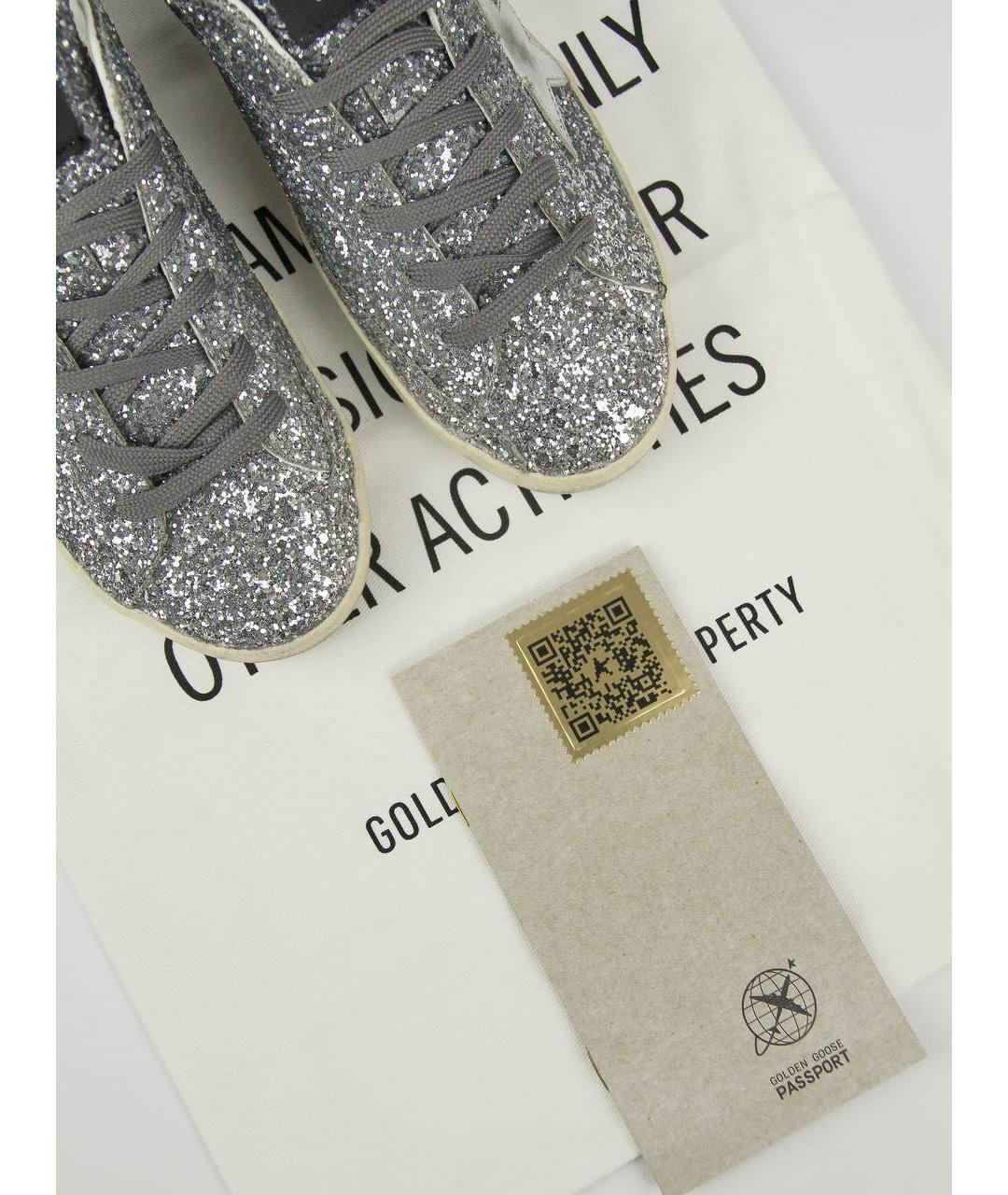 GOLDEN GOOSE DELUXE BRAND Серебряные кожаные кеды, фото 7