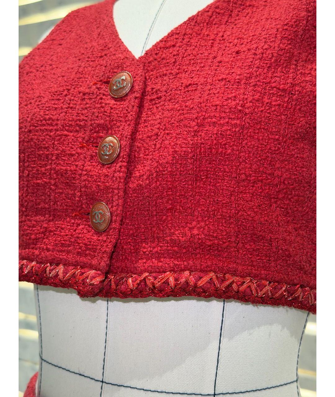 CHANEL Красный твидовый костюм с юбками, фото 4