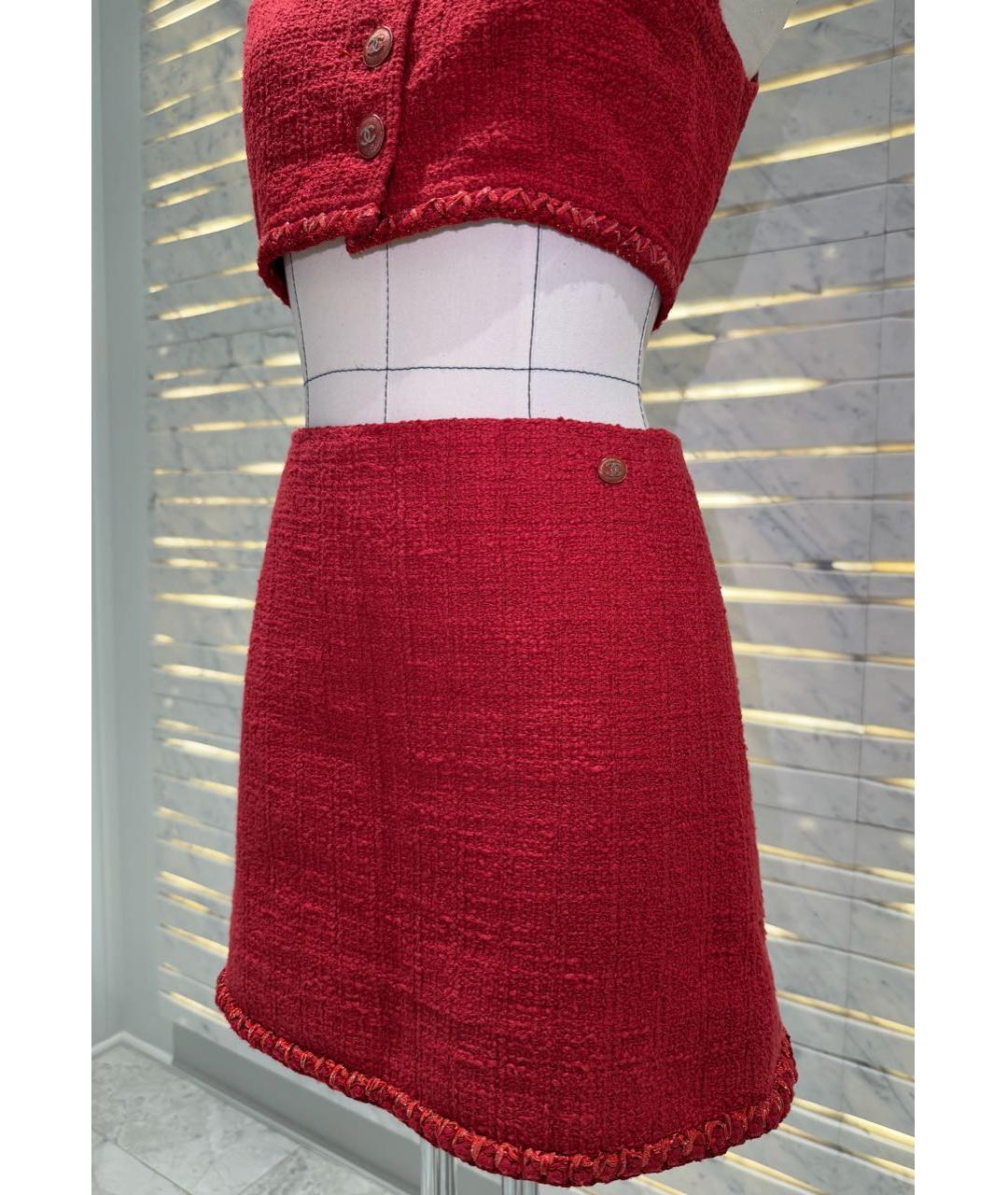 CHANEL Красный твидовый костюм с юбками, фото 3