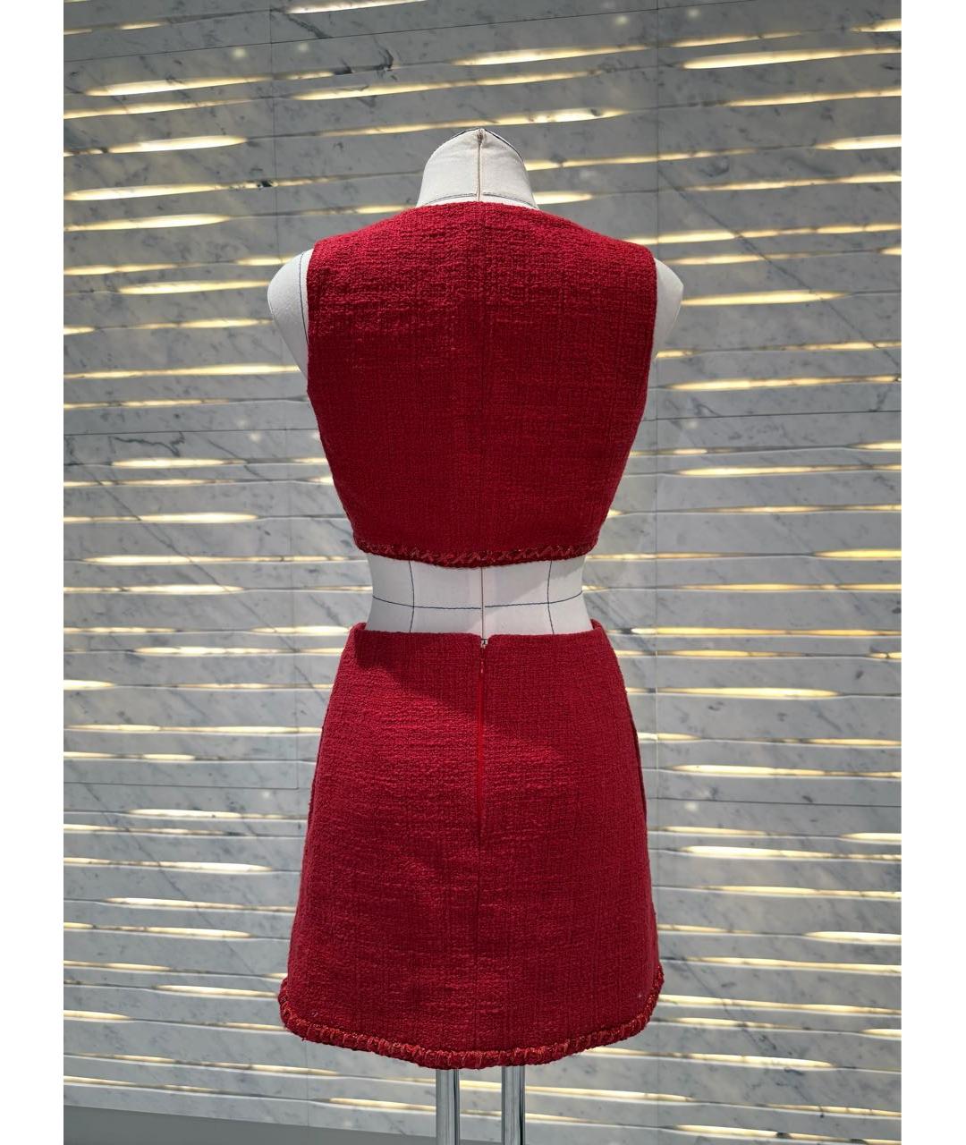 CHANEL Красный твидовый костюм с юбками, фото 5
