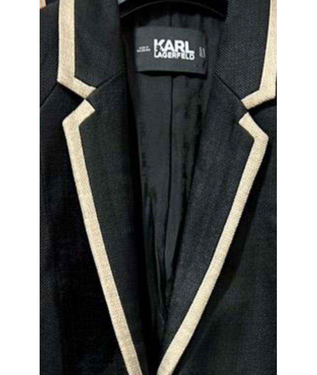 KARL LAGERFELD Черный хлопко-эластановый костюм с юбками, фото 3