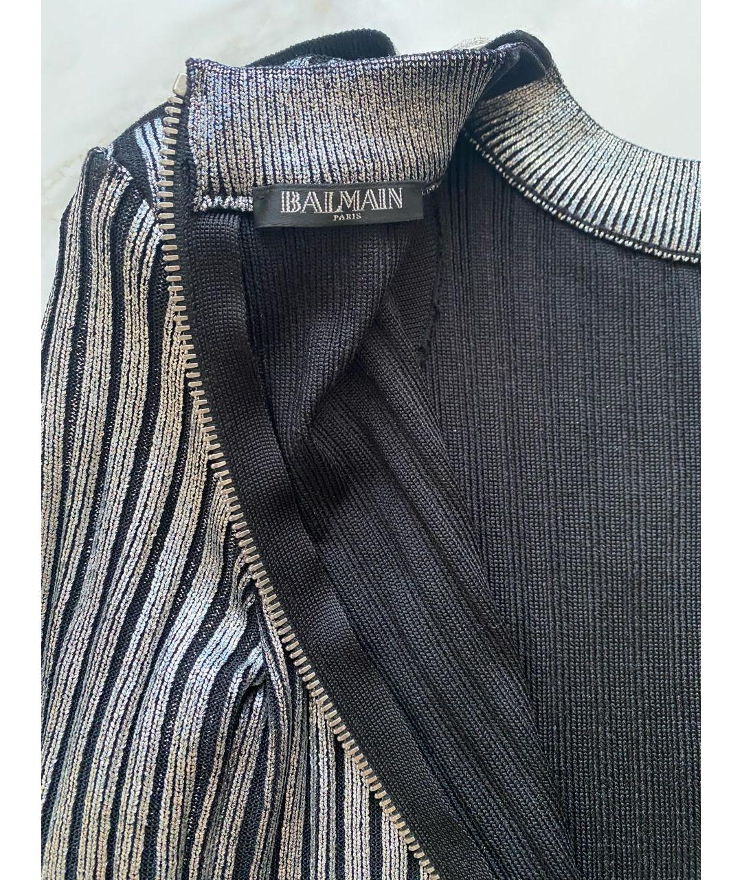 BALMAIN Серебряное вискозное коктейльное платье, фото 2