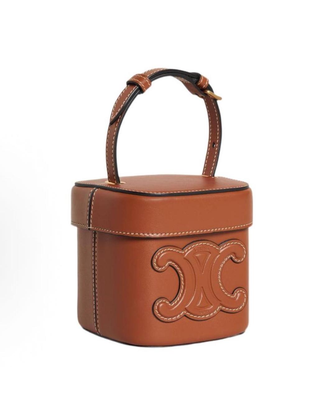 CELINE Коричневая кожаная сумка через плечо, фото 2