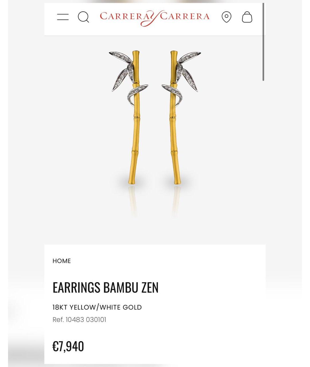 CARRERA Y CARRERA Золотые серьги из желтого золота, фото 5