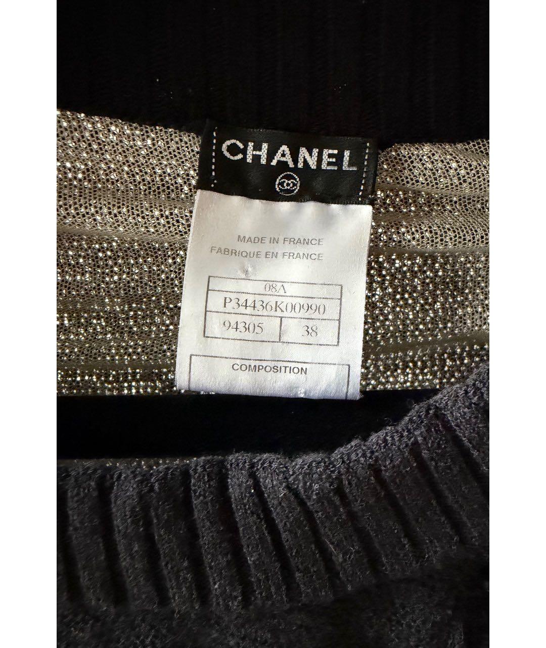 CHANEL Черное вискозное коктейльное платье, фото 3