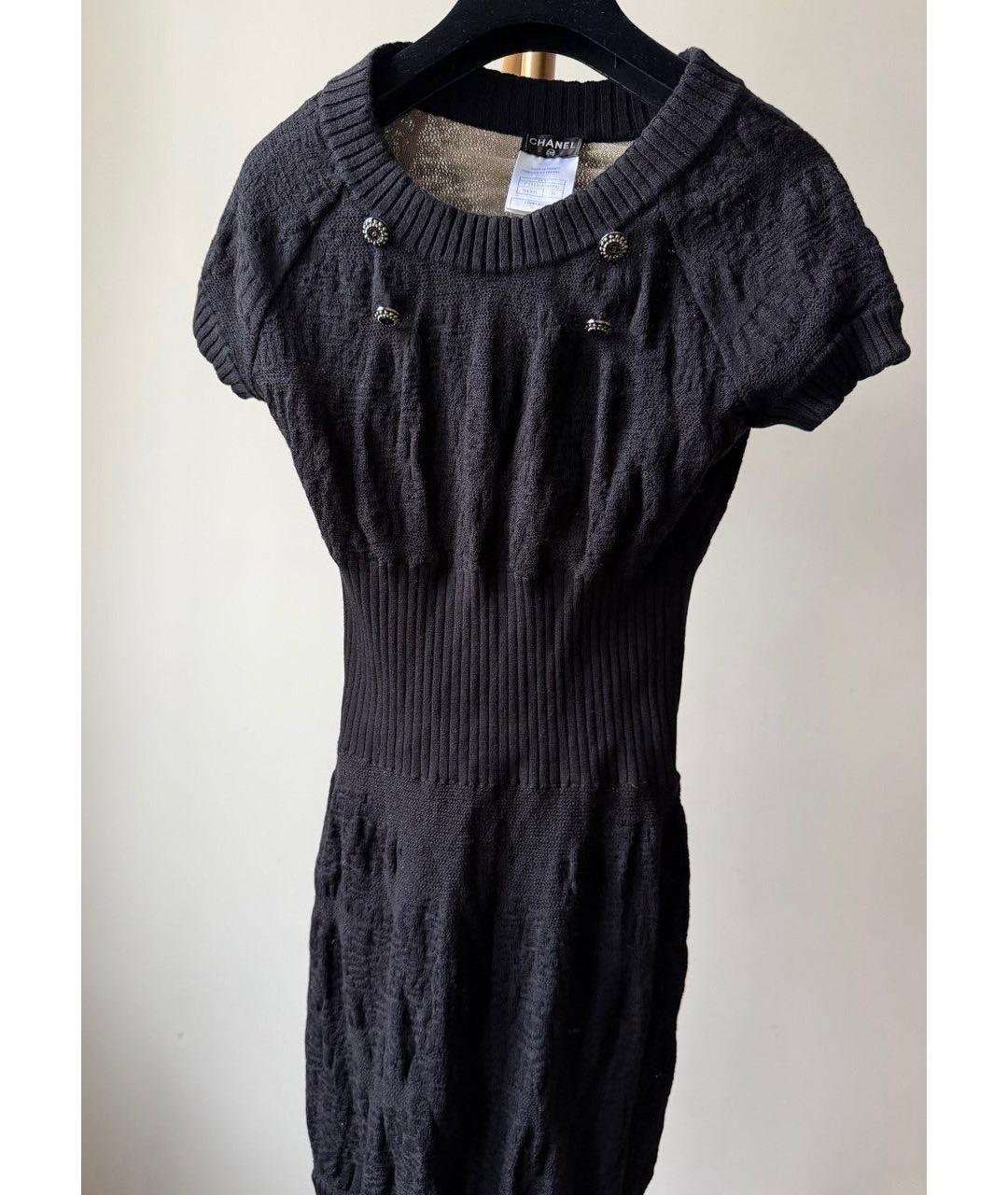 CHANEL Черное вискозное коктейльное платье, фото 4