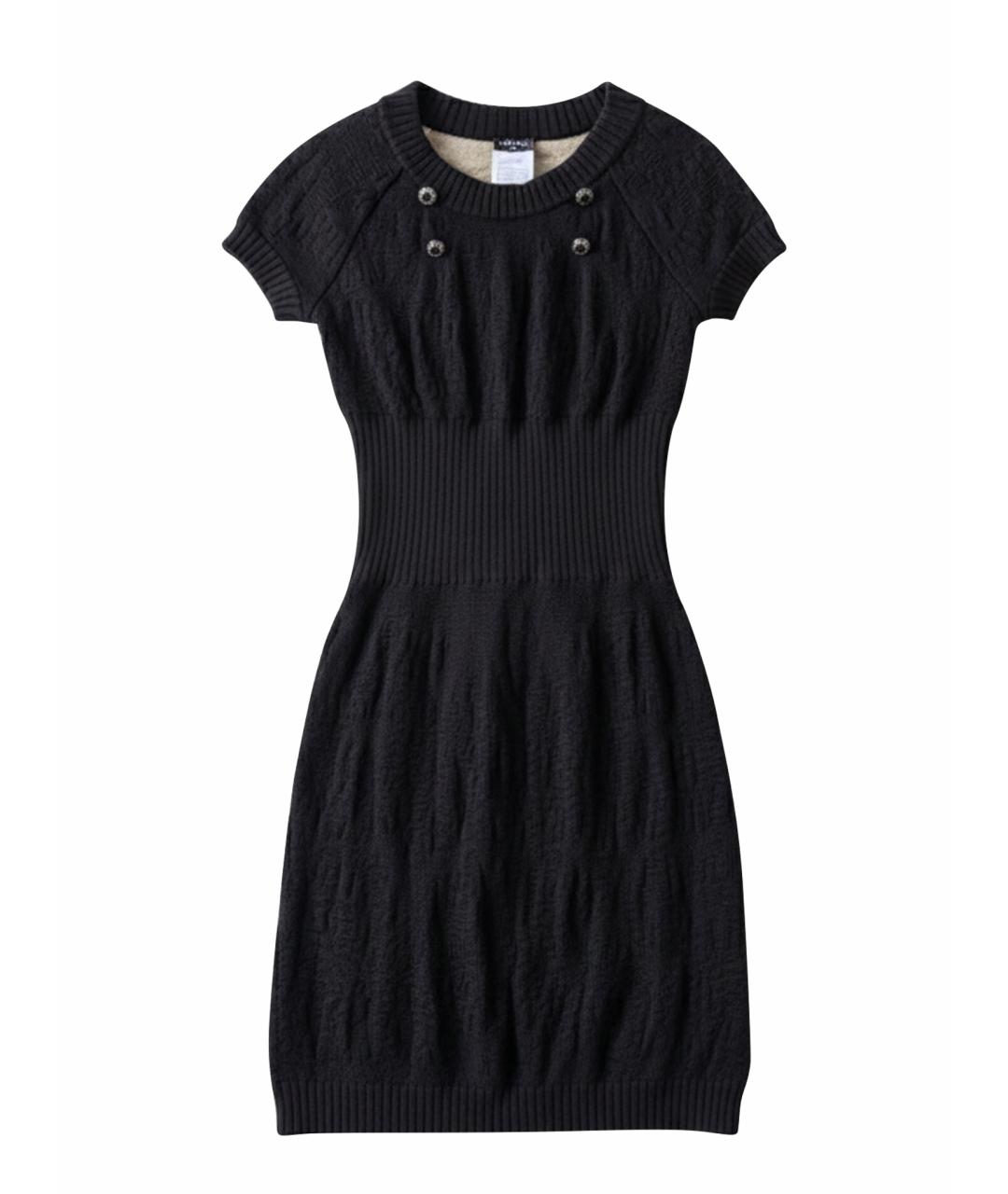 CHANEL Черное вискозное коктейльное платье, фото 1