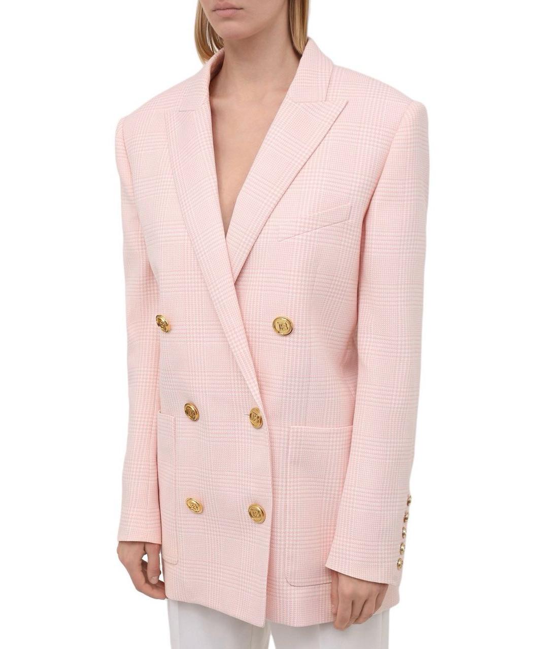 BALMAIN Розовый шерстяной жакет/пиджак, фото 5