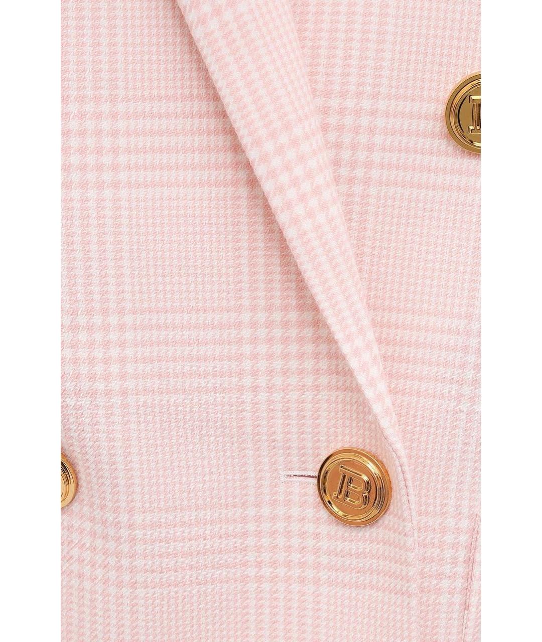 BALMAIN Розовый шерстяной жакет/пиджак, фото 4