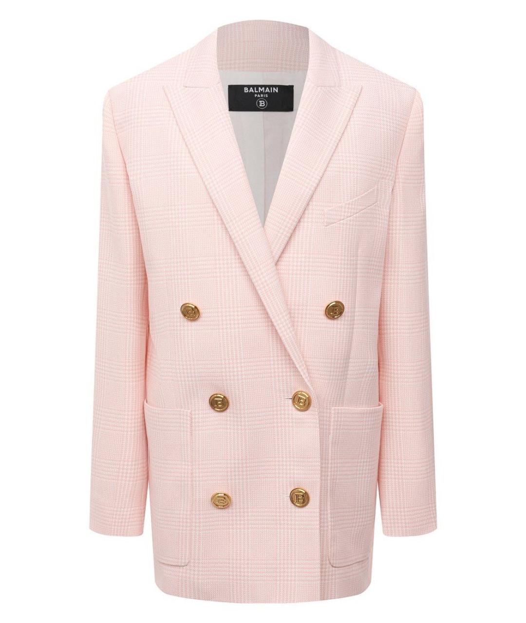 BALMAIN Розовый шерстяной жакет/пиджак, фото 6