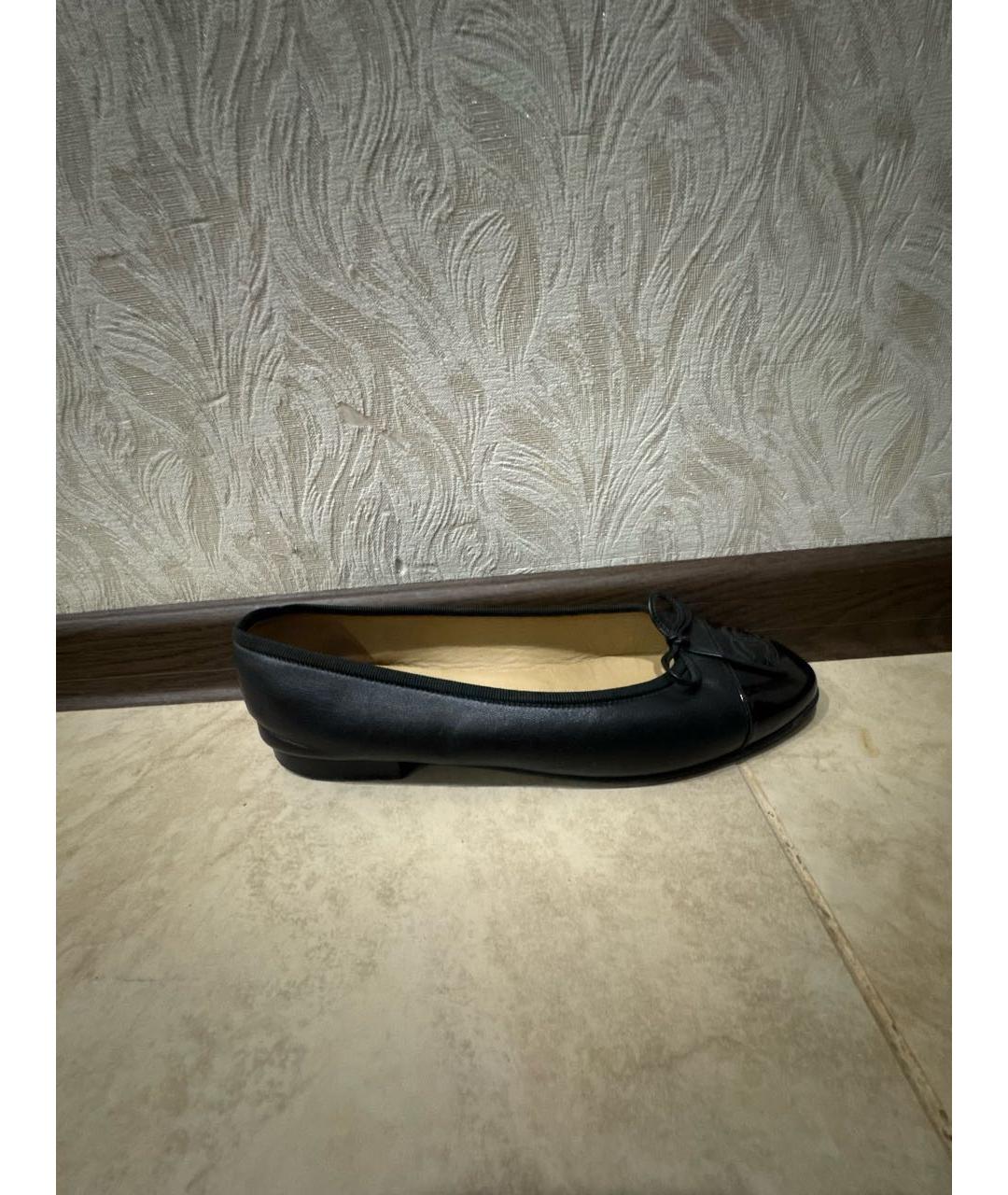 CHANEL Черные кожаные балетки, фото 8