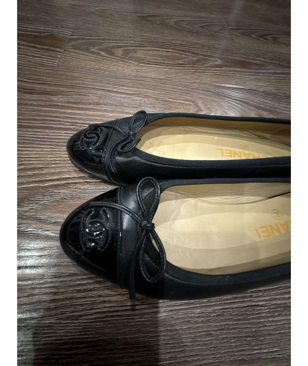 CHANEL Черные кожаные балетки, фото 7