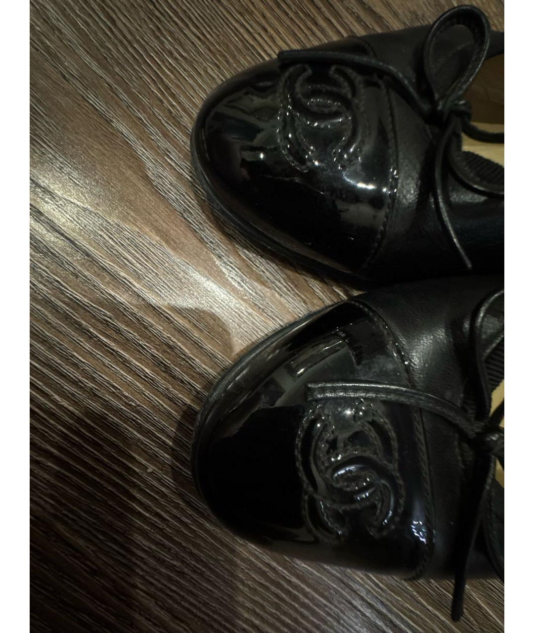 CHANEL Черные кожаные балетки, фото 6