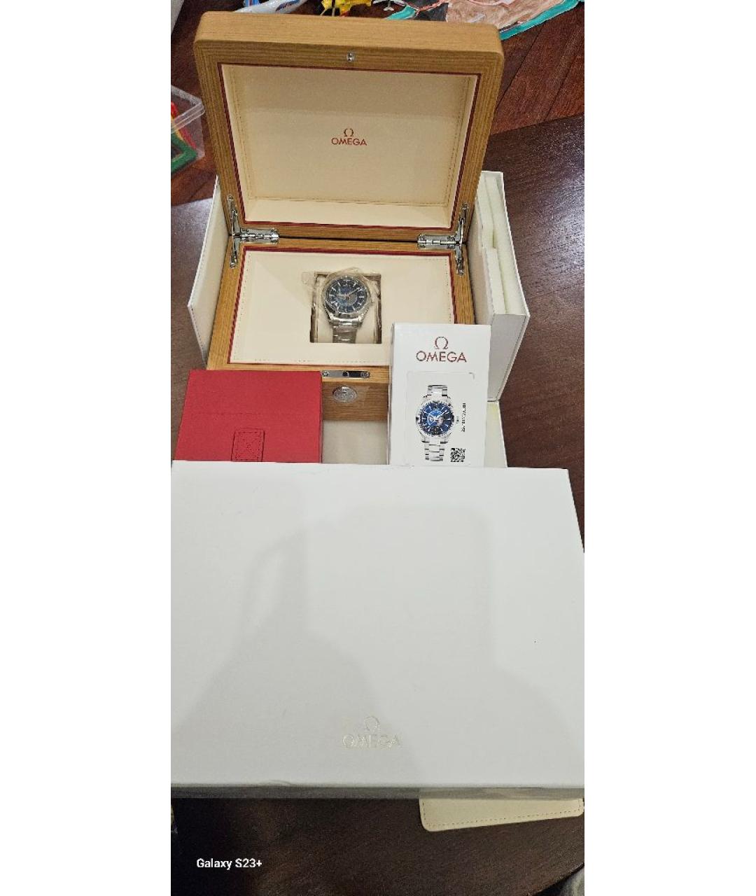 OMEGA Серебряные стальные часы, фото 4