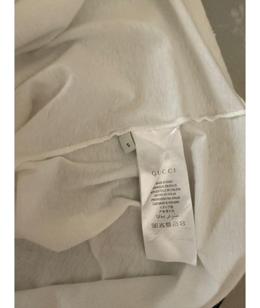 GUCCI Белая хлопковая футболка, фото 6