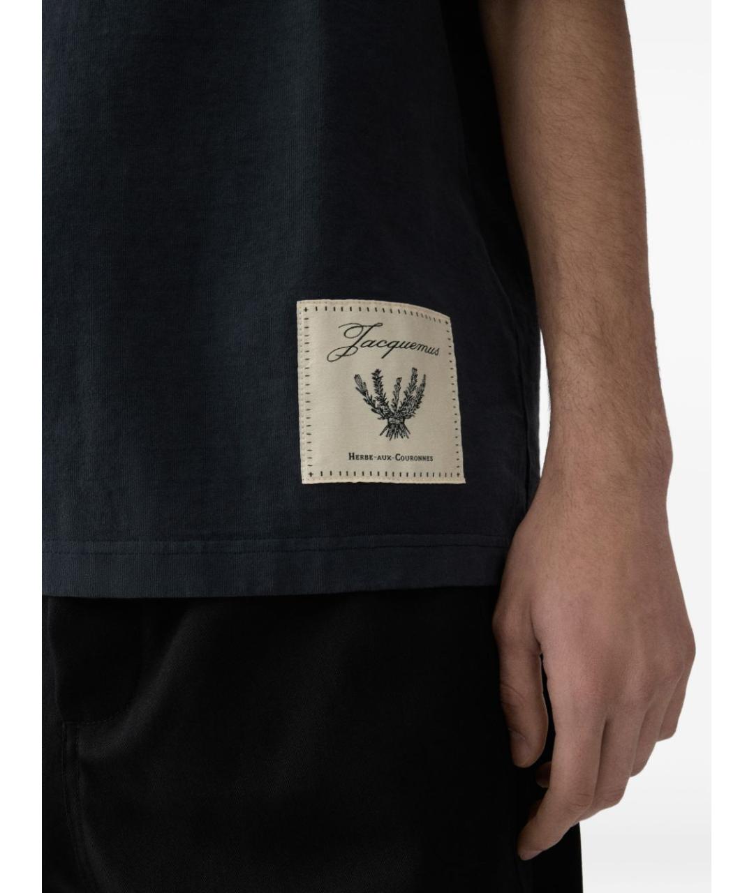 JACQUEMUS Синяя хлопковая футболка, фото 2