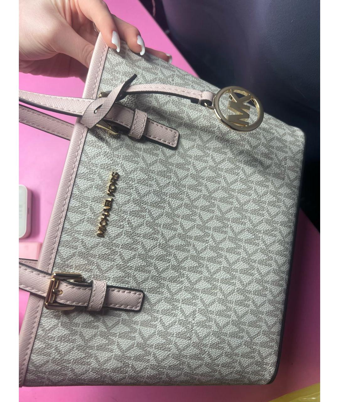 MICHAEL KORS Розовая сумка тоут, фото 5